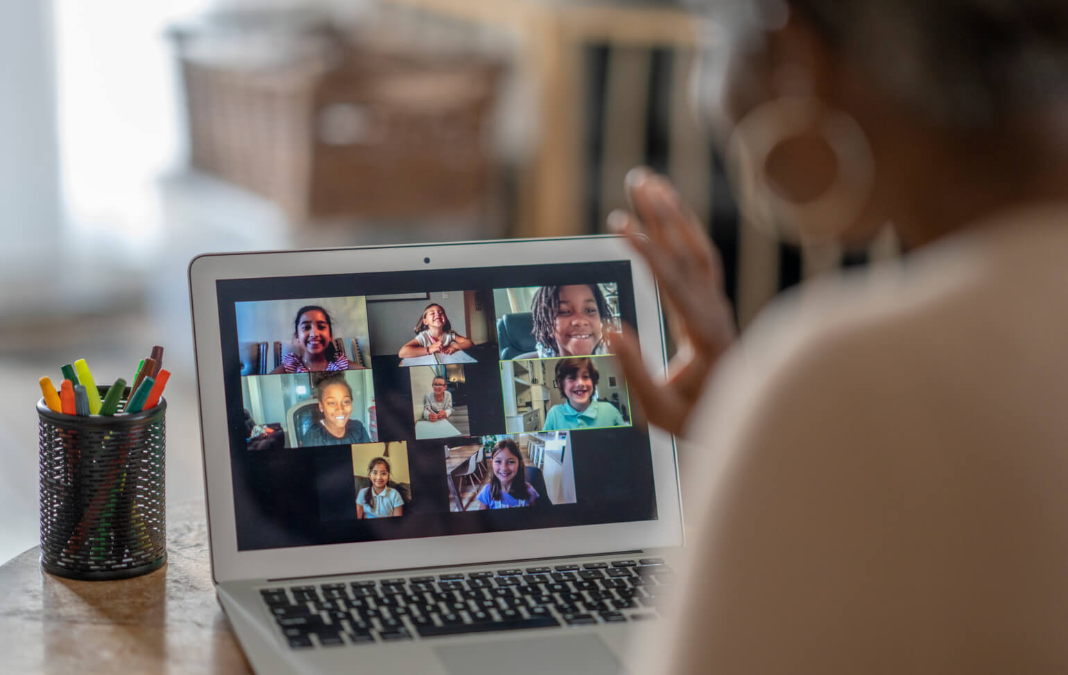 A learner joining a Code Joy Academy online class